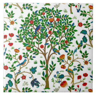 William Morris Tree of Life Pattern, Green & 数々の. タイル