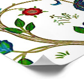 William Morris Tree of Life Pattern, Green & 数々の. ポスター (角)