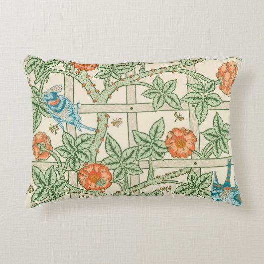 William Morris Trellis Victorian Wallpaper アクセントクッション (正面)