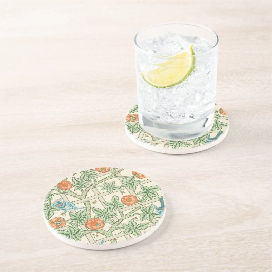 William Morris Trellis Victorian Wallpaper コースター (側面)
