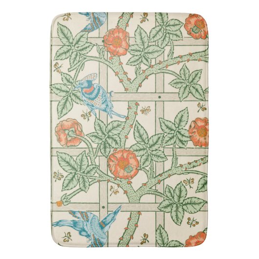William Morris Trellis Victorian Wallpaper バスマット (正面縦)