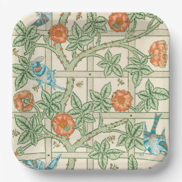 William Morris Trellis Victorian Wallpaper ペーパープレート