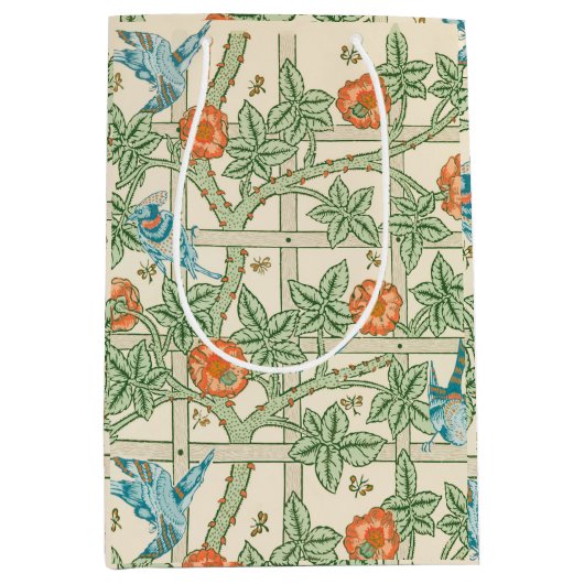 William Morris Trellis Victorian Wallpaper ミディアムペーパーバッグ (正面)