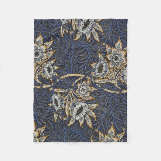 william morris tulip and willow tapestry pattern フリースブランケット (正面)
