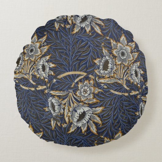 william morris tulip and willow tapestry pattern ラウンドクッション (正面)