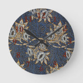 william morris tulip and willow tapestry pattern ラウンド壁時計 (正面)
