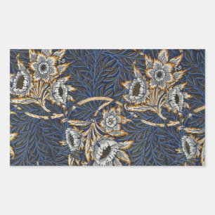 william morris tulip and willow tapestry pattern 長方形シール
