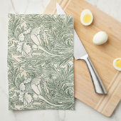 William Morris Tulip Wallpaper Classic Green キッチンタオル (四つ折り)