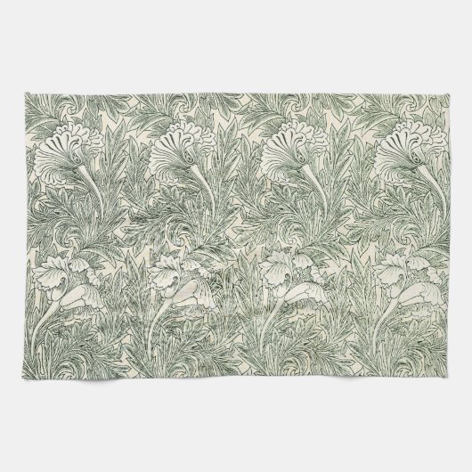 William Morris Tulip Wallpaper Classic Green キッチンタオル (横)