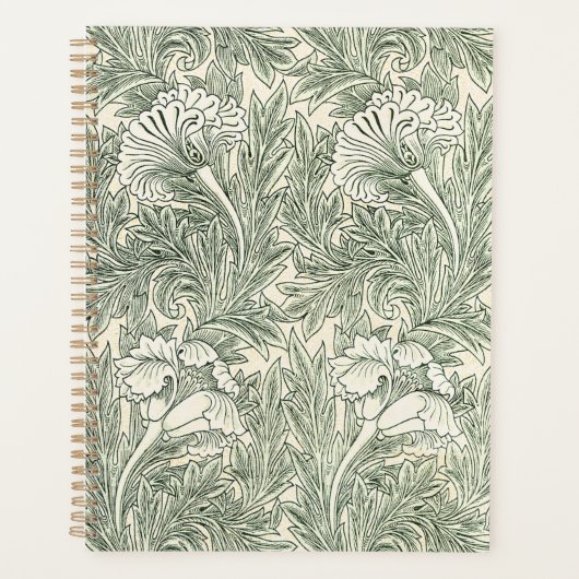 William Morris Tulip Wallpaper Classic Green プランナー手帳 (正面)