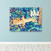 William Morris "Two Hares" – ワイルドウサギ キャンバスプリント (インサイチュ (ウッドフロア))