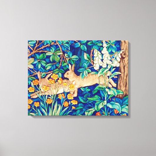 William Morris "Two Hares" – ワイルドウサギ キャンバスプリント (正面)