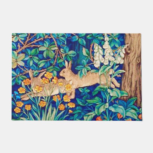 William Morris "Two Hares" – ワイルドウサギ ドアマット (正面)
