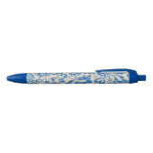 William Morris Venetian Flower Damask Brocade 黒ボールペン (トップ)