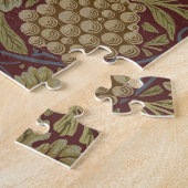 William Morris Vine Grape Red Green Art ジグソーパズル (側面)