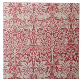 William Morris Vintage Animals Birds Rabbits Pink タイル