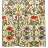 William Morris vintage Pimpernel Pre-Raphaelite シャワーカーテン (正面)