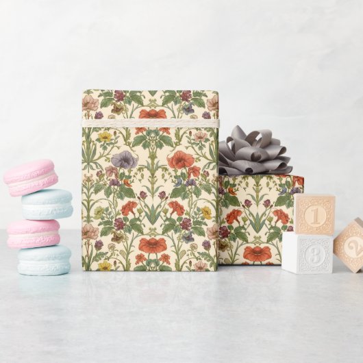 William Morris vintage Pimpernel Pre-Raphaelite  ラッピングペーパー (ベビーシャワー)