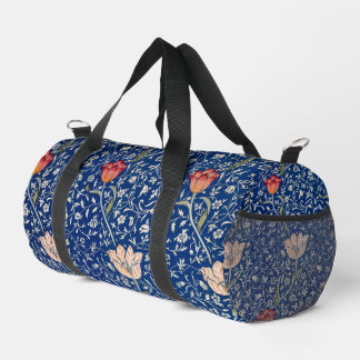 William Morris Vintage Tulip Floral Indigo Pattern ダッフルバッグ
