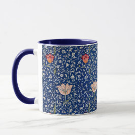 William Morris Vintage Tulip Floral Indigo Pattern マグカップ