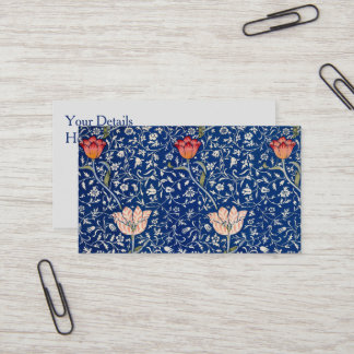 William Morris Vintage Tulip Floral Indigo Pattern 名刺