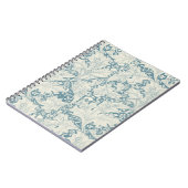 William Morris Wallflower floral blue damask ノートブック (左側)
