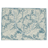 William Morris Wallflower floral blue damask ラージペーパーバッグ (裏面)
