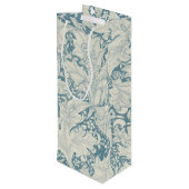 William Morris Wallflower floral blue damask ワインギフトバッグ (裏面アングル)