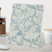 William Morris Wallflower floral blue damask  台座サイン (インサイチュ)