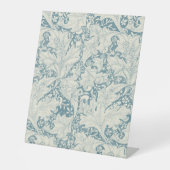 William Morris Wallflower floral blue damask  台座サイン (正面)