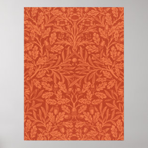 william morris wallpaper acorns and oak ポスター