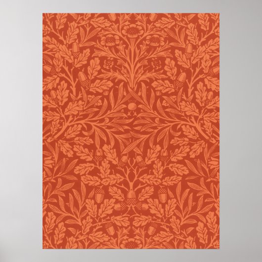 william morris wallpaper acorns and oak ポスター (正面)