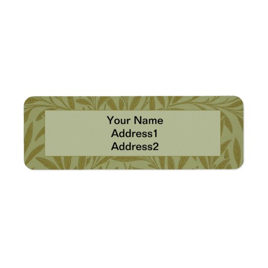 William Morris Willow Antique Green Leaf Vine Art ラベル (正面)