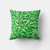 William Morris Willow Bough、エメラルドグリーン クッション (裏面)