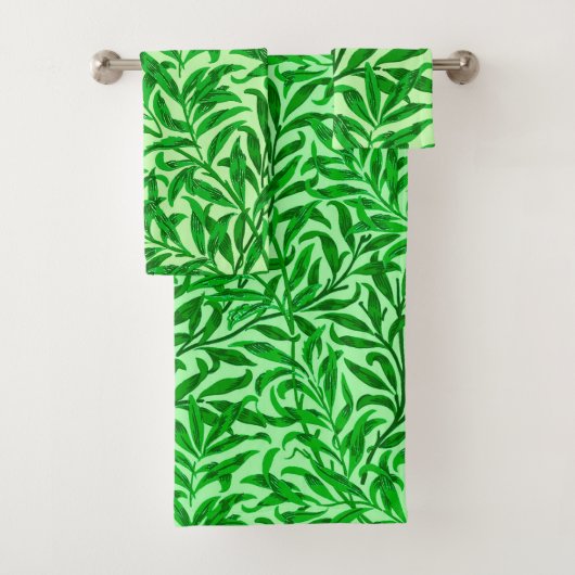 William Morris Willow Bough、エメラルドグリーン バスタオルセット (インサイチュ)