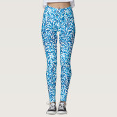 William Morris Willow Bough, Cobalt Blue & White レギンス (正面)