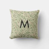 William Morris Willow Bough Pattern Monogram クッション (正面)