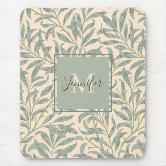 William Morris Willow Bough with Name マウスパッド (正面)