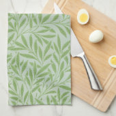 William Morris Willow Flower Classic Green キッチンタオル (四つ折り)