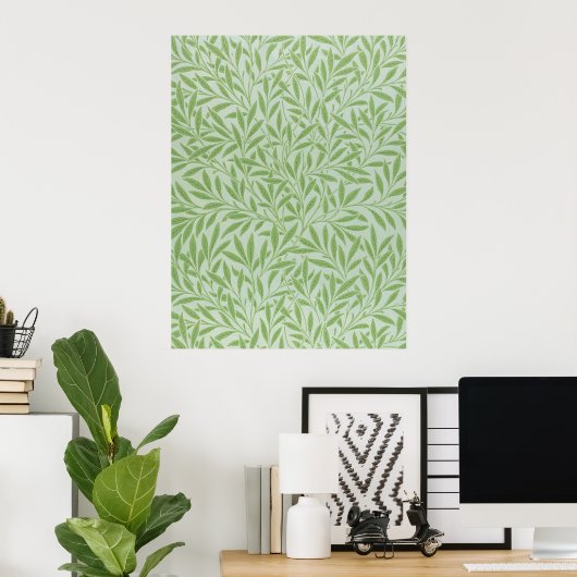 William Morris Willow Flower Classic Green ポスター (ホームオフィス)