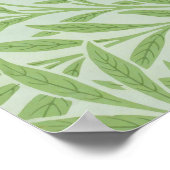 William Morris Willow Flower Classic Green ポスター (角)