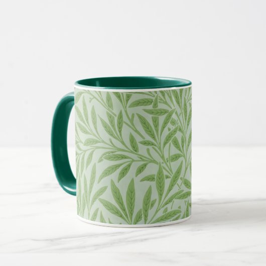 William Morris Willow Flower Classic Green マグカップ (正面左)