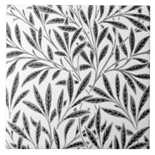 William Morris Willow Pattern, Gray / Gray & White タイル (正面)