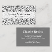 William Morris Willow Pattern, Gray / Gray & White 名刺 (正面/裏面)