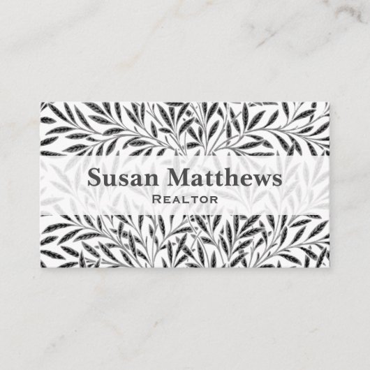 William Morris Willow Pattern, Gray / Gray & White 名刺 (正面)