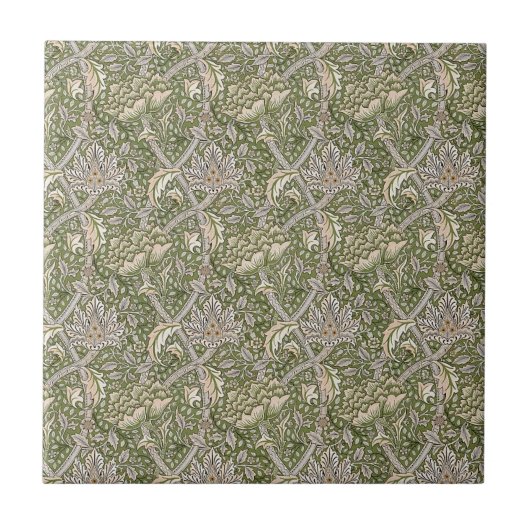 William * Morris Windrush Botanical Taupe Green | タイル (正面)