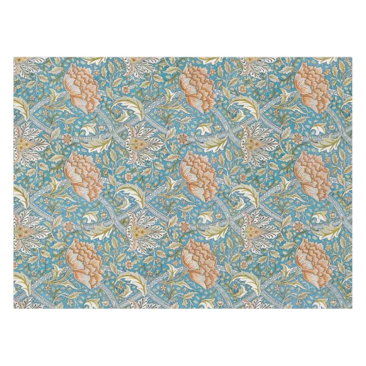 William Morris Windrush Floral Pattern Blue テーブルクロス (正面(横))