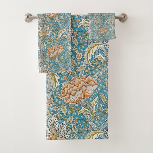 William Morris Windrush Floral Pattern Blue バスタオルセット (インサイチュ)