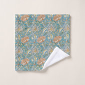William Morris Windrush Floral Pattern Blue バスタオルセット (ウォッシュタオル)