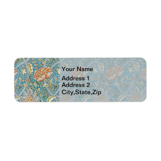 William Morris Windrush Floral Pattern Blue ラベル (正面)